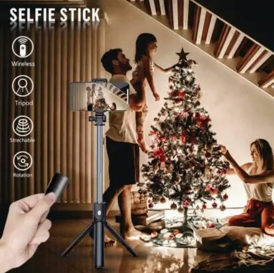 SELFIE STICK TRIPOD 3 en 1