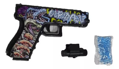 Pistola con balines de hidrogel